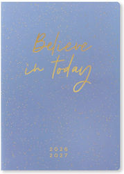 Academic Diary Letts Inspire 2026-2027 Daily A5 Multilanguage Believe In Today Blue 27-031395