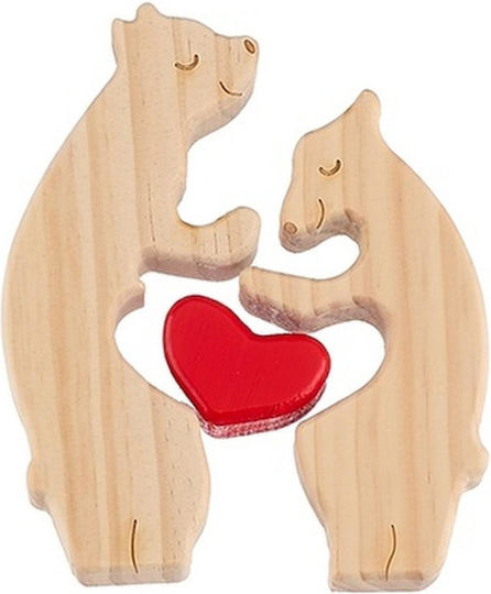 Wooden Craft Decoration Puzzle Family 2 Bears 10x15cm