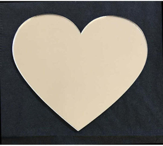 Stewehome Set 10 Bucăți Elemente Decorative Oglinzi Plexiglass Formă Inimă Bej 8x7 Cm