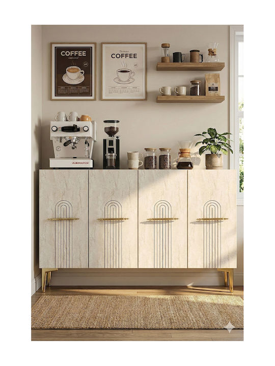 Μπουφές Ξύλινος Πολύχρωμος 120x32x75cm
