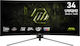 MSI MAG 345CQRF E20 Ultrawide HDR Curved Monitor 34" QHD 3440x1440 200Hz with 0.5ms Response Time GTG