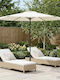 Round Aluminum Garden Umbrella Beige Diameter 3xHeight 2.23m