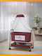 SteweHome Cradle with Mattress and Wheels Navy Blue