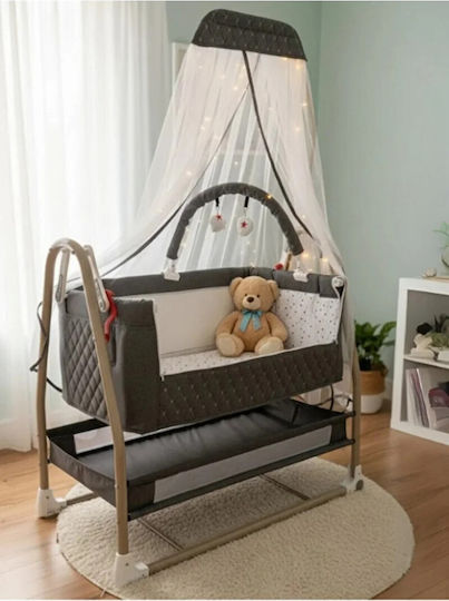 SteweHome Cradle with Mattress and Wheels Brown