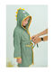 SteweHome Kids Bathrobe Green Hooded