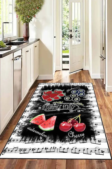 SteweHome Rectangular Kitchen Mat with Non-Slip Backing Red 100x180cm