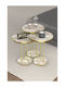 Round Zigon Set Wooden Gold 3 Pieces W34xL34xH48cm