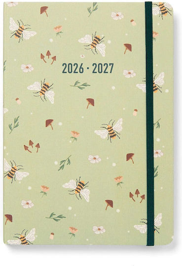 Academic Diary Letts Bumblebee 2026-2027 Daily A5 Multilanguage Light Green 27-031911