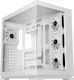 Atron Gaming Midi Tower Computer Case with Side Window and ARGB Lighting White