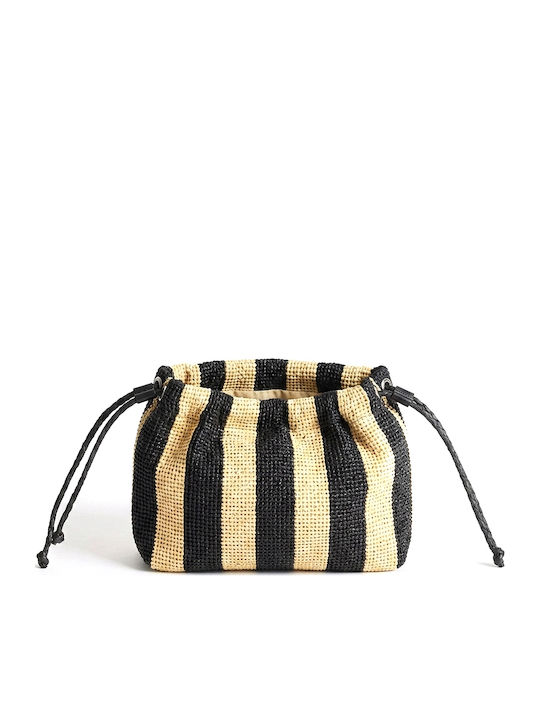 Topshop Jay Raffia Clutch Bag Women Topshop Μαυρο Μπεζ 31001196-black Topshop Jay Raffia Clutch Bag Women Topshop Μαυρο Μπεζ 31001196-black