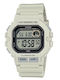 Casio Digital Men's Chronograph Battery Watch with White Rubber Strap