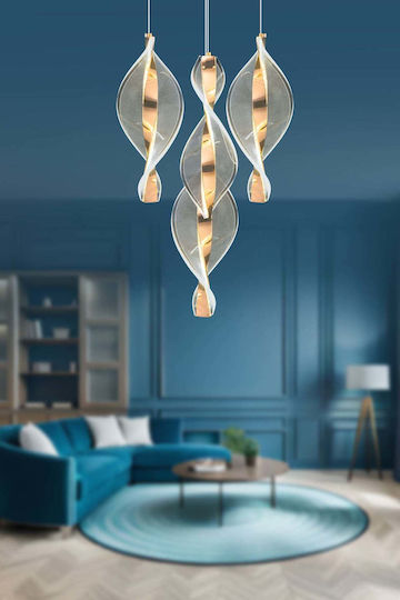 SteweHome Deckenleuchte Gelbe mit Kristallen für Lampenbirnensockel G9 35x35x81cm