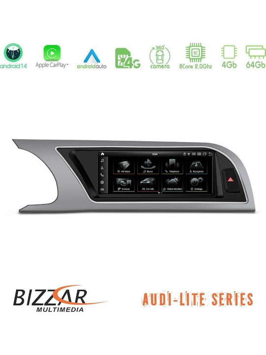 Bizzar Ηχοσύστημα Αυτοκινήτου για Audi A5 2008-2015 (Bluetooth/USB/AUX/WiFi/GPS/Apple-Carplay/Android-Auto) με Οθόνη Αφής 8.8"