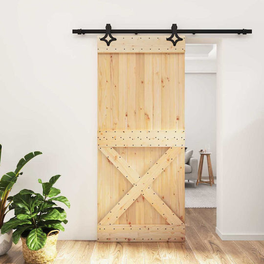 vidaxl Schiebetür Natürliches Schwarz 90 x 210 cm