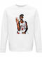 Sweatshirt Organic Unisex " Michael Jordan Cigar Poster Basketball Nba " White