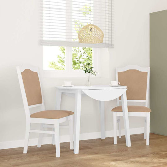 Wooden White Dining Chairs 2 Pieces 50.5x54.5x105.5cm