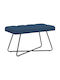 Dining Bench With Blue Fabric Upholstery 80x40x46cm