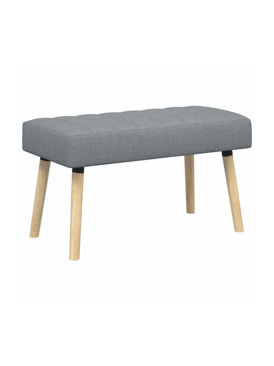 Dining Bench with Light Gray Fabric Upholstery 80x40x46cm