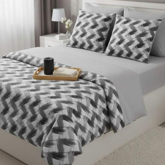 MayHome Σετ Παπλωματοθήκη 160x240cm Μονή με Μαξιλαροθήκη Γεωμετρικό