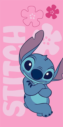 Πετσέτα Θαλάσσης Quick Dry Disney Home Lilo & Stitch 548 70x140 Pale Pink 100% Microfiber