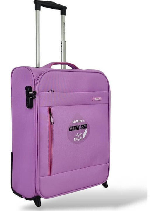 Diplomat Reisekoffer Kabine Stoff Lila Höhe 55cm