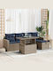 vidaXL Garden & Outdoor Furniture Sets Living Room Set 6 Pieces Gray with Pillows