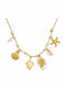 Charmy Necklace with Knitted Gold Plated Star Design