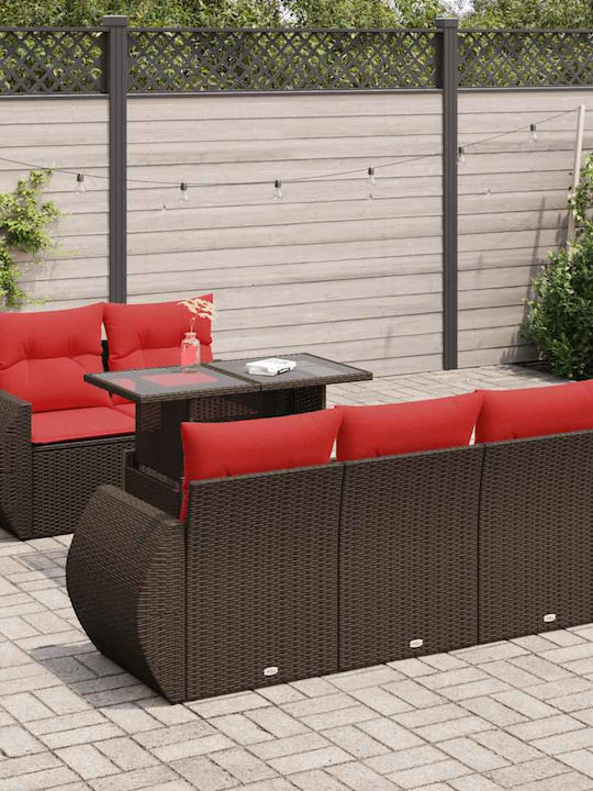 Garten- und Outdoor-Möbelsets 6 Stück Braun mit...