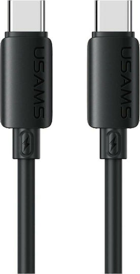 Usams USB 2.0 Кабел USB-C Мъжки - USB-C 60W Черен 1m SJ787USB01