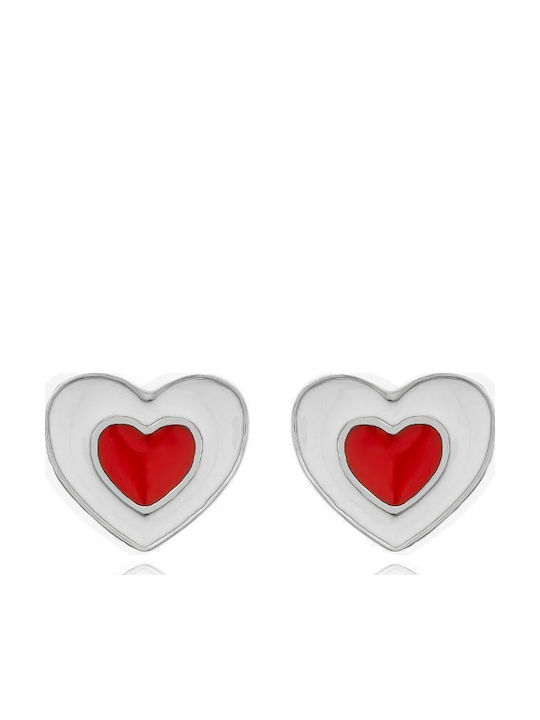 Jools Silver Red Stud Earrings