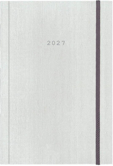 Next Ημερήσια Ατζέντα Fabric 2027 Λευκή 17x25εκ. (με Προσωποποίηση)