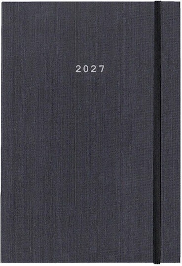 Next Ημερήσια Ατζέντα Fabric 2027 Γκρι 17x25εκ. (με Προσωποποίηση)