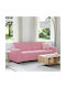 Canapea Cu Trei Locuri Catifea Roz 220x78x84cm