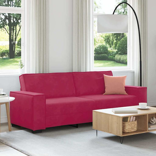 Dreisitzer Sofa Samt Rot 220x78x84cm