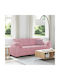 Canapea Cu Trei Locuri Catifea Roz 220x77x82cm