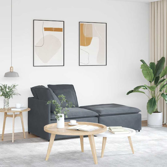 Doppelsitzer Samt Sofa Dunkelgrau 200x100x64cm