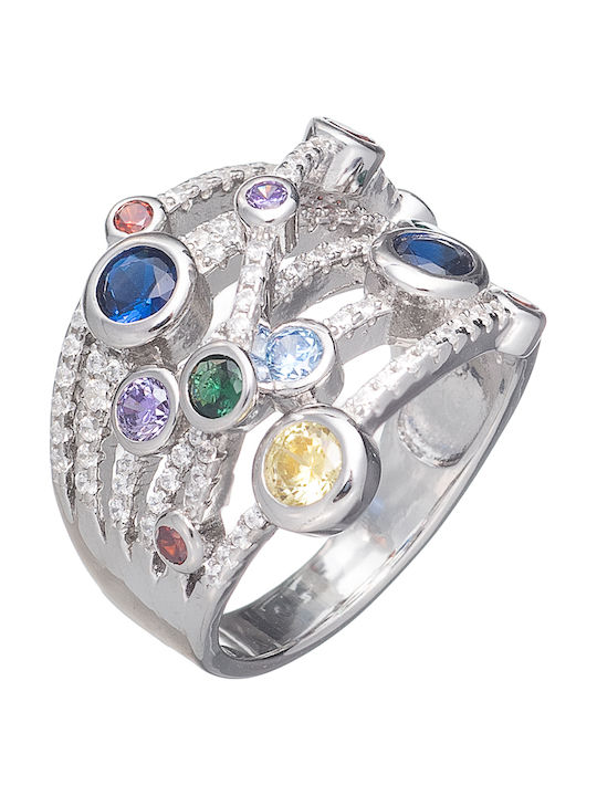 Damentagring mit Zirkon aus Silber