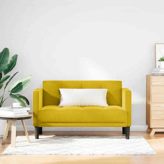 Canapea Cu Două Locuri Din Catifea Galbenă 124x67x74.5cm