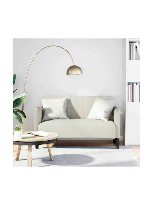 Two-Seater Velvet Couch Cream 124x68x74cm