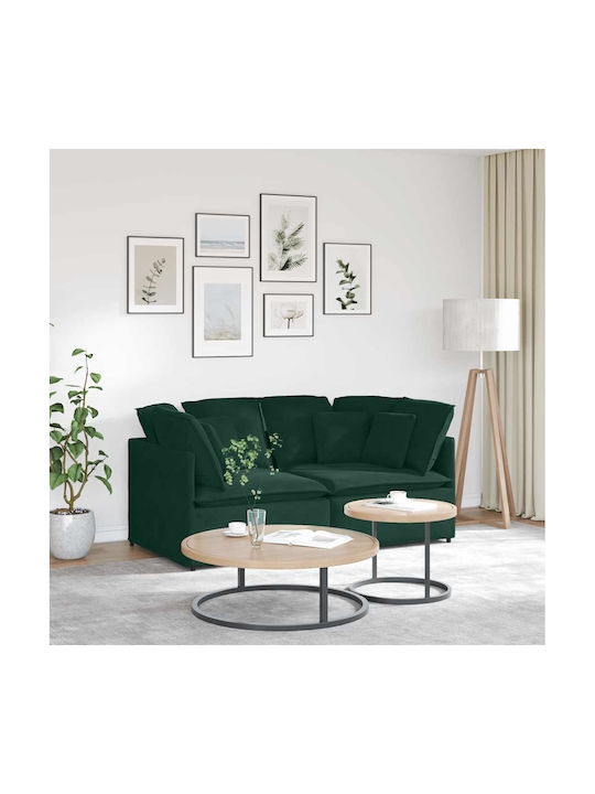 Dreisitzer Sofa Samt Dunkelgrün 200x100x64cm