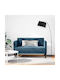 Two-Seater Velvet Blue Couch 124x67x74.5cm