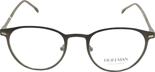 Hoffman 8375 C3 Men's Metal Prescription Eyeglass Frames Round Black