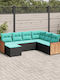Outdoor Corner Rattan Sofa With Cushions 62x62x69cm