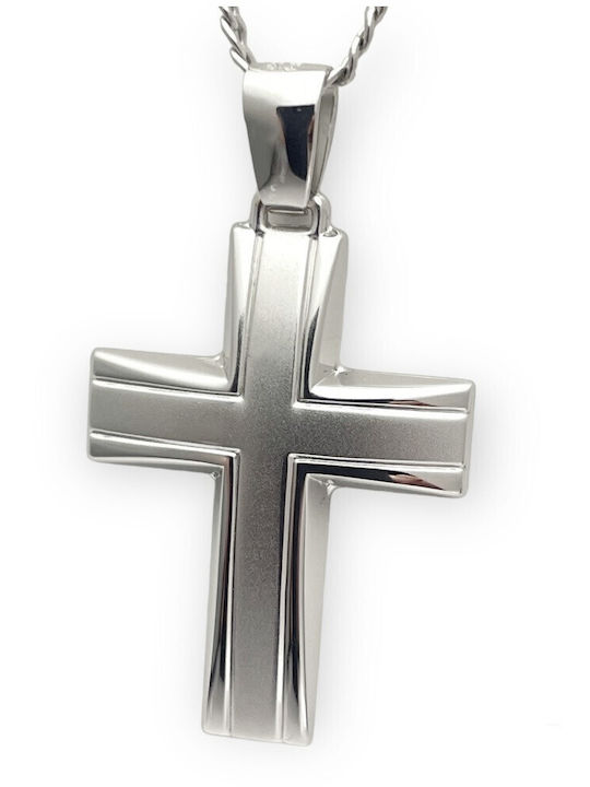 Kontopoulos White Gold Cross 9K