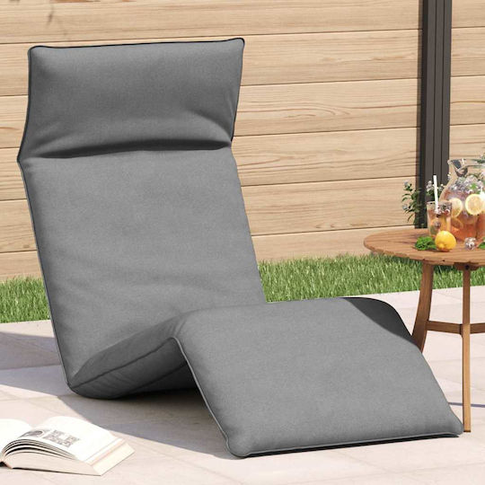 vidaXL Beach Sunbed Gray Foldable Metallic 175x54cm
