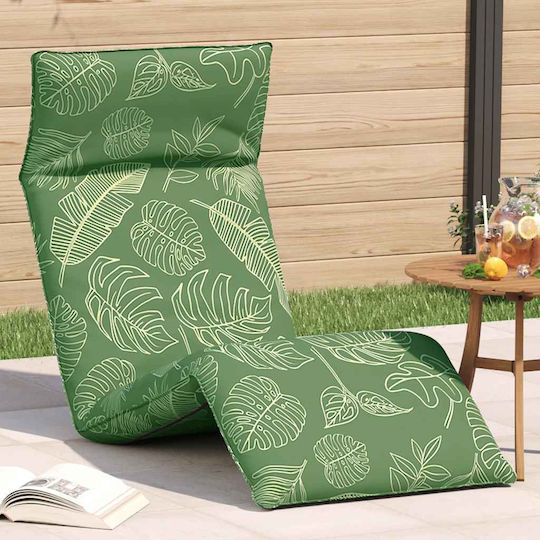 vidaXL vidaXL Beach Sunbed Green Foldable Metallic 175x54cm