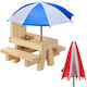 Relaxdays Tisch Eichhörnchen 2 Regenschirme
