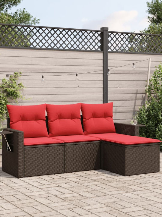 Canapea De Colț Pentru Exterior Din Rattan Cu Perne 55x62x69cm