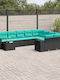Outdoor Corner Sofa Rattan with Cushions 62x62x69cm