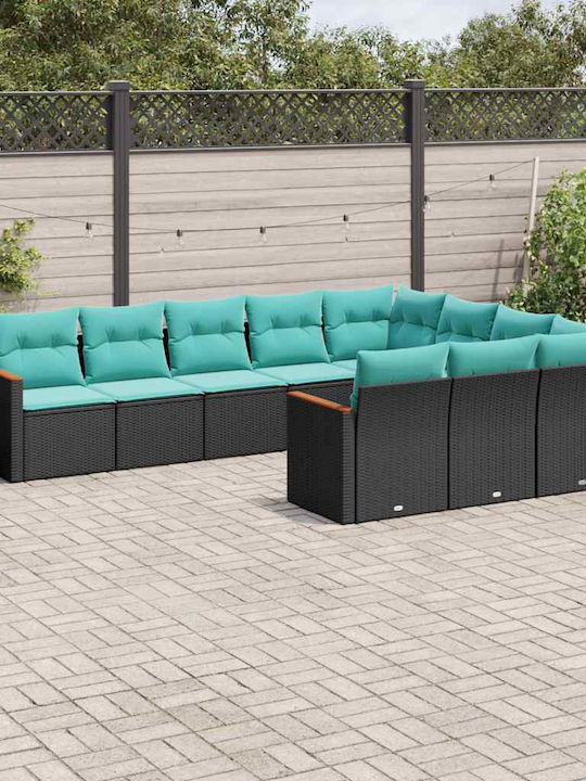 Outdoor Corner Sofa Rattan With Cushions 62x62x69cm